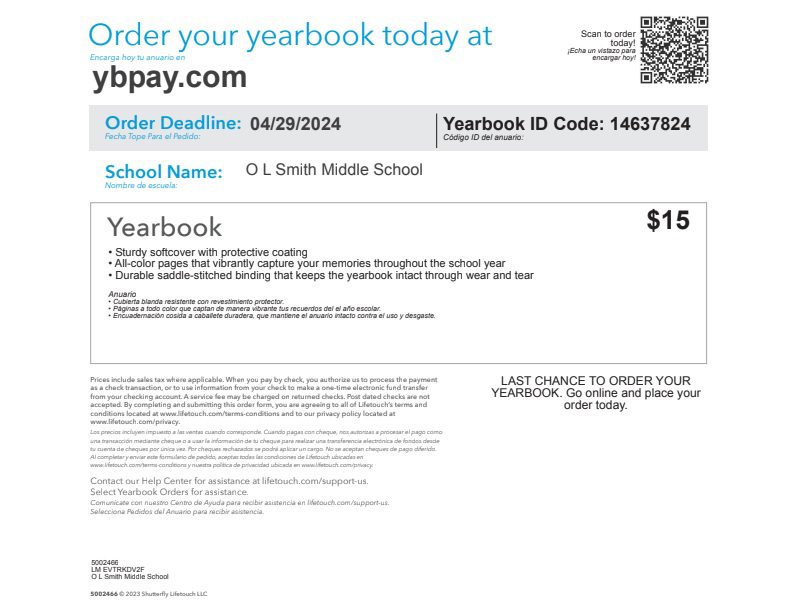 Yearbook Last Chance Deadline Approaching