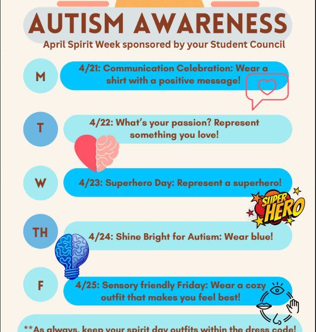 Autism Awareness Month Spirit Week